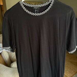 Men’s T-Shirt Checkedboard Lined Casual Tee Forever 21 Men